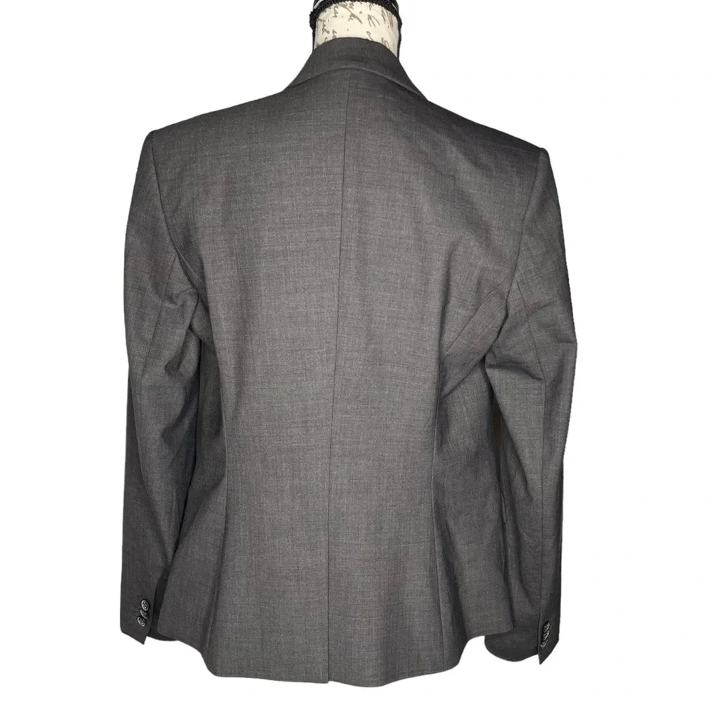 Theory blazer Gabe urban virgin wool jacket women’s size 12 gray career wear - Picture 2 of 5